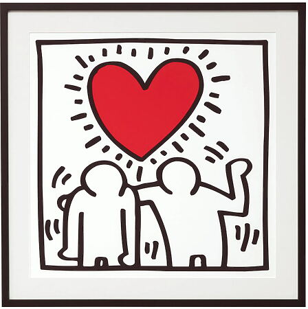 Pop Art "Untitled (Be Mine)" (1987) von Keith Haring, Reproduktion auf Papier