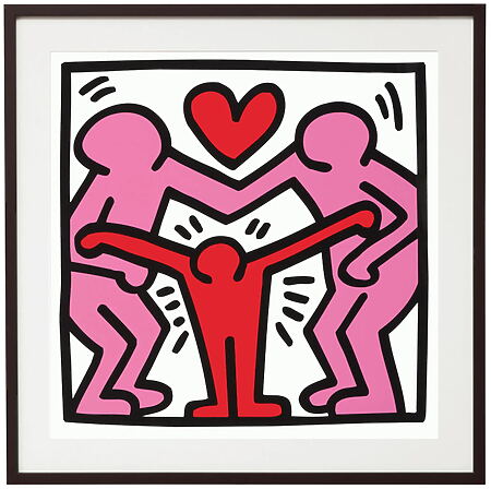 Pop Art "Untitled (Family)" von Keith Haring, Reproduktion auf Papier