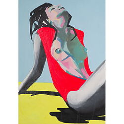 Aktmalerei "FAKE FAME" (2017) in Acryl von Edyta Grzyb