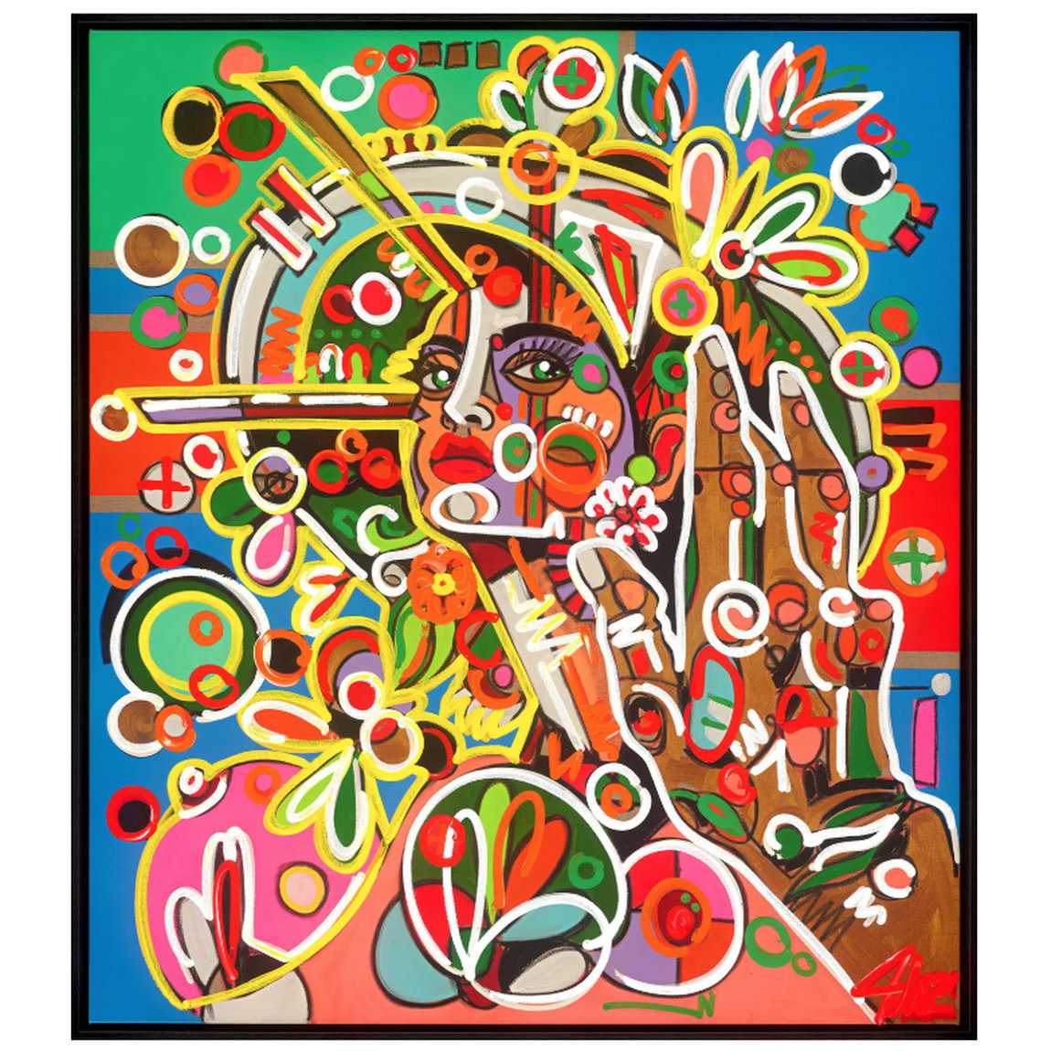 "Golden Touch" (2021) von David Tollmann, handüberarbeiteter Pigmentdruck, limitiert und gerahmt