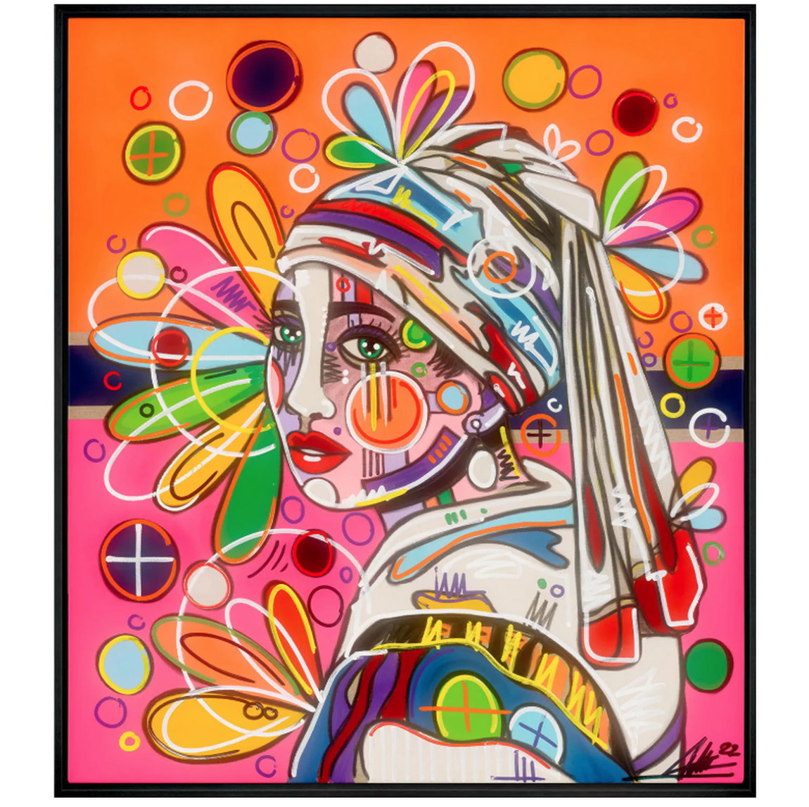 &quot;Perla&quot; (2021) by David Tollmann, hand-reworked pigment print, limited edition and framed