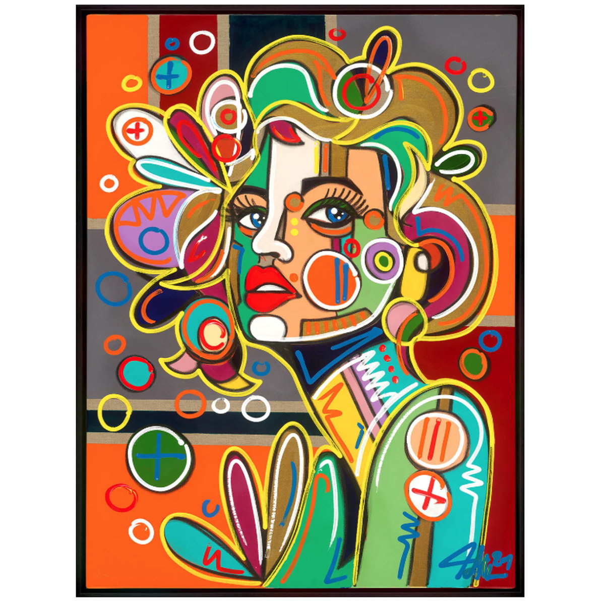 "Blonde Ambition" (2021) von David Tollmann, handüberarbeiteter Pigmentdruck, limitiert und gerahmt