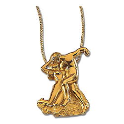 Vergoldeter Schmuckanhänger "Der ewige Frühling" von Christiane Wendt, inspiriert von Auguste Rodin