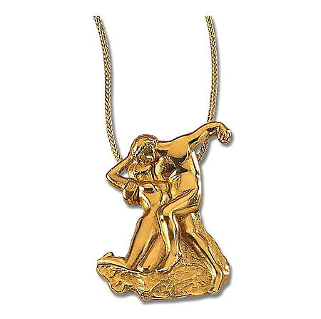 Vergoldeter Schmuckanhänger "Der ewige Frühling" von Christiane Wendt, inspiriert von Auguste Rodin
