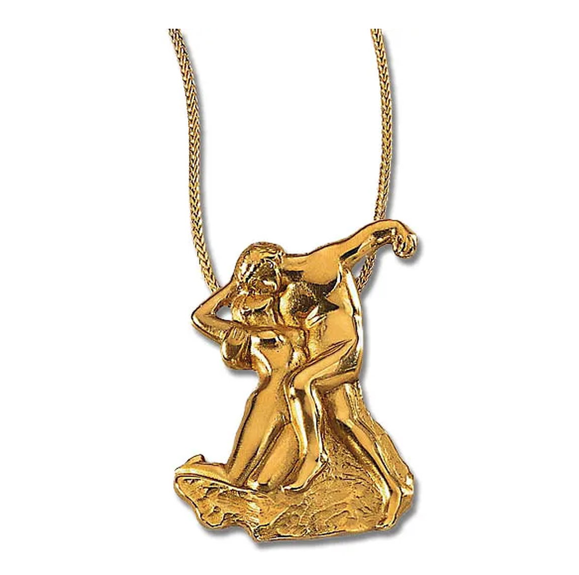Pendente dorato &quot;Eterna primavera&quot; di Christiane Wendt, ispirato ad Auguste Rodin