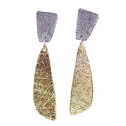 Ohrstecker "Sunray" aus 925er-Sterlingsilber, teilvergoldet und -oxidiert