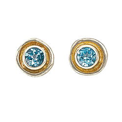 Ohrstecker "Laki" aus 925er-Sterlingsilber (teilvergoldet) + Topas