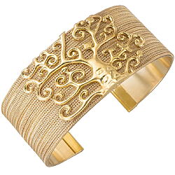 Handgefertigter Armreif "Lebensbaum" von Petra Waszak, inspiriert von Gustav Klimt