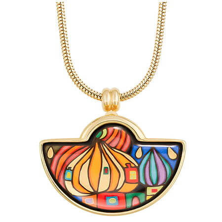Collier fait main « Petit croissant de lune - Hommage à Hundertwasser - 10002 Nuits » par FreyWille Miniature de l'image affichée