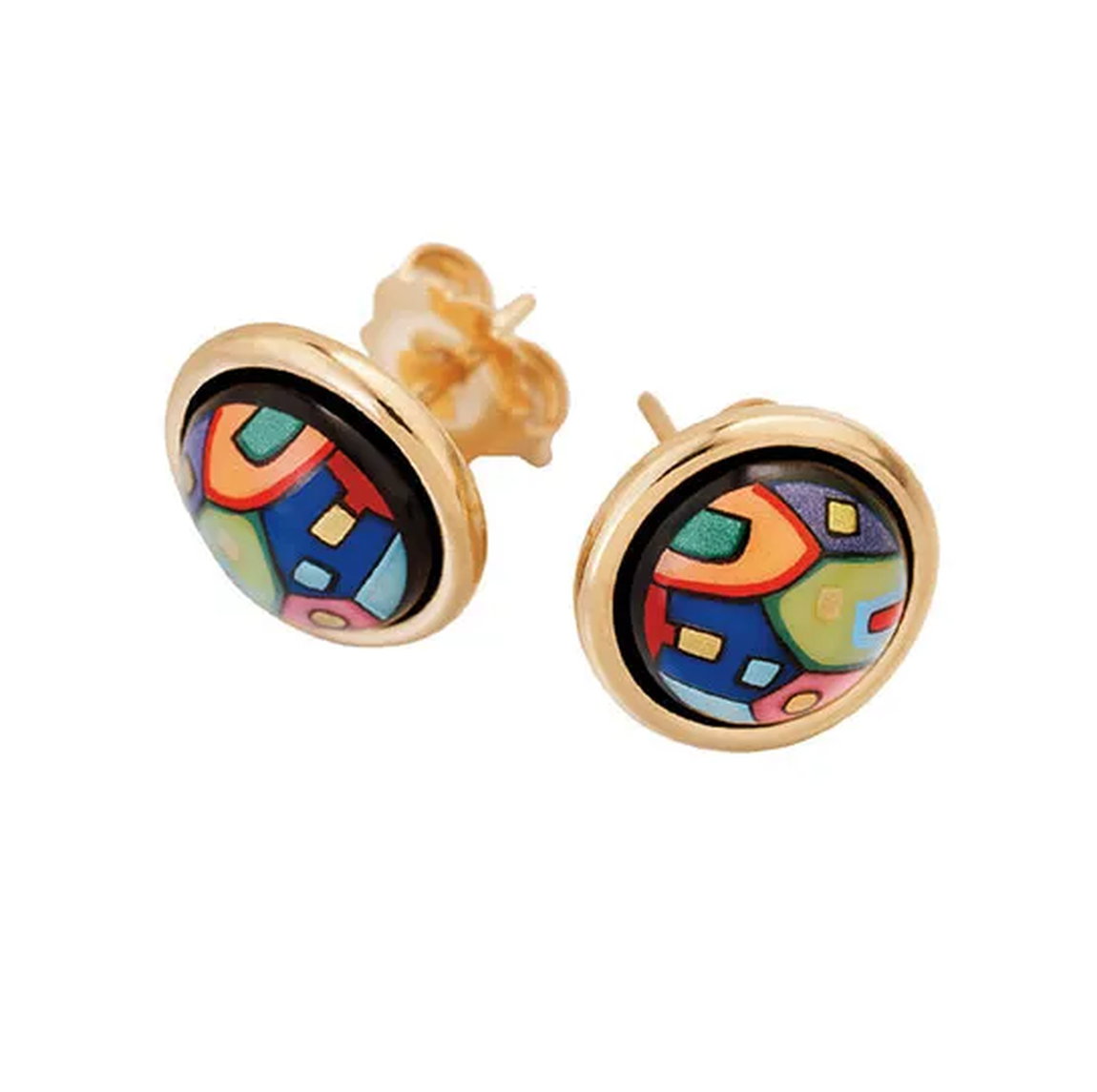 Handgefertigte Ohrstecker "Cabochon - Hommage à Hundertwasser - 10002 Nights" von FreyWille
