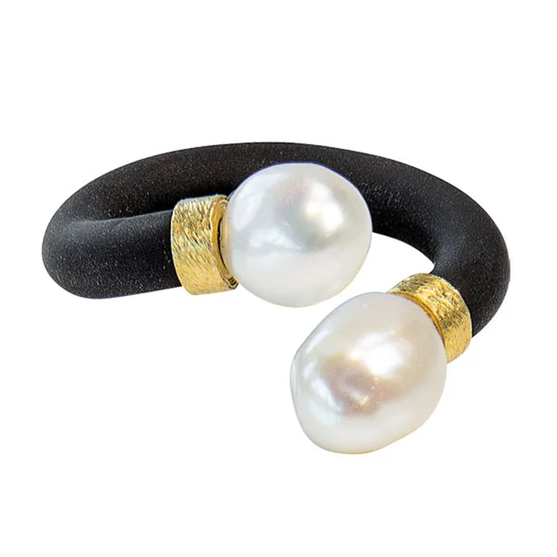 Perlenring "Mother of Pearl", Silber vergoldet