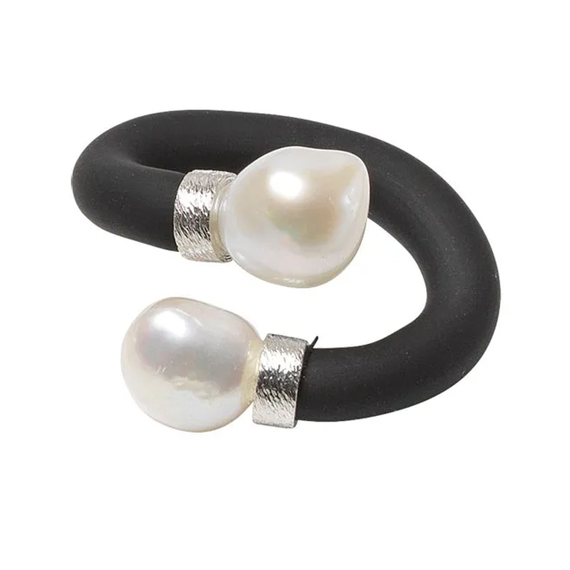 Perlenring "Mother of Pearl", Version versilbert