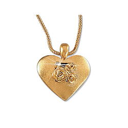 Collier "Das Rosenherz" von Christiane Wendt, Herzanhänger aus massivem 925er-Sterlingsilber mit Brilliant