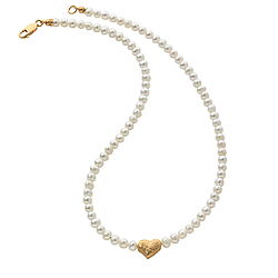 Herz-Collier "Juliet" aus 925er-Sterlingsilber mit Zuchtperlen