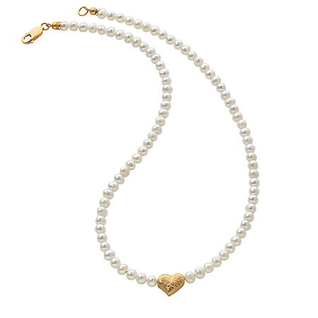 Herz-Collier "Juliet" aus 925er-Sterlingsilber mit Zuchtperlen