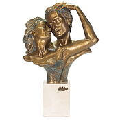 Skulptur "Vertrauen" von Angeles Anglada, Kunstguss in Steinoptik