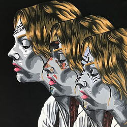 "Technique Mixte" (2023) - Small-format mixed media painting by Annabelle Amory