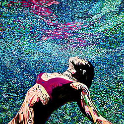 Acrylic painting "Underwater No9" (2023) by Alexandra Djokic