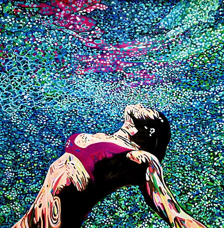 Acrylic painting "Underwater No9" (2023) by Alexandra Djokic