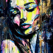 "Azura" (2023) - Pintura acrílica expresiva de Lana Frey (República Checa)