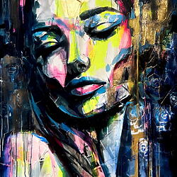 "Azura” (2023) - Expressives Acrylgemälde von Lana Frey (Tschechien)