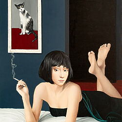 Acrylgemälde „Nothing Happened Here” (2025) von Nataliya Bagatskaya (Ukraine)