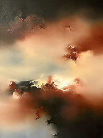 Abstract mixed media painting “We Are All One” (2024) by Jonesy