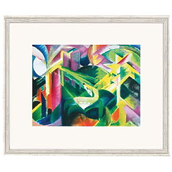 Franz Marc: "Hert in de kloostertuin" (1912), reproductie op karton