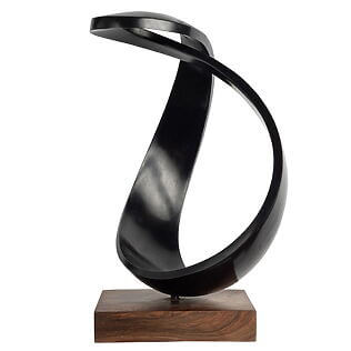 Abstrakte Bronzeskulptur "Unendlich 44" (2024) von Yves Rasch