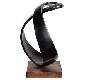 Abstrakte Bronzeskulptur "Unendlich 44" (2024) von Yves Rasch