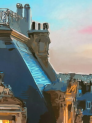 Großformatiges Acrylgemälde “Parisian Night Glow” (2025) von Marco Barberio