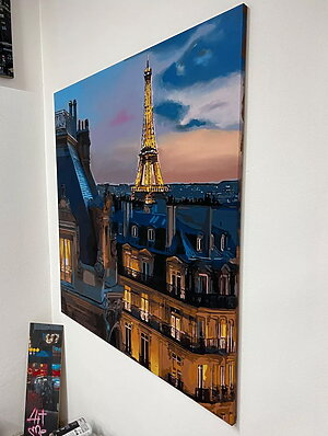 Großformatiges Acrylgemälde “Parisian Night Glow” (2025) von Marco Barberio