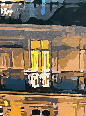Großformatiges Acrylgemälde “Parisian Night Glow” (2025) von Marco Barberio