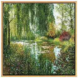 Jean-Claude Cubaynes: "Giverny le Soir", goldfarben gerahmter Giclée-Print auf Leinwand