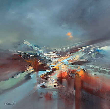 “Ver los ríos fluir” (2024) – Pintura abstracta al óleo de Beata Belanszky Demko