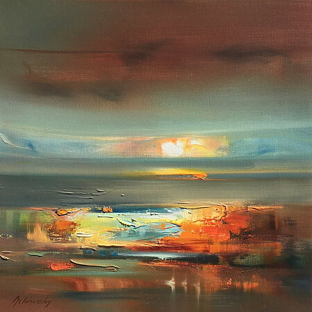 “Feel the Warmth” (2025) – Abstract oil painting by Beata Belanszky Demko