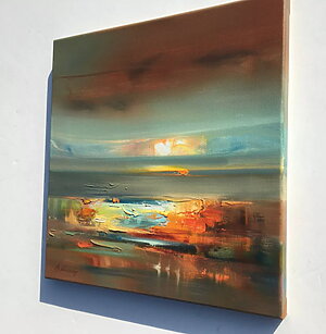 “Feel the Warmth” (2025) – Abstract oil painting by Beata Belanszky Demko
