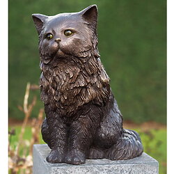 Tuinsculptuur "Perzische kat" (zonder sokkel), gepatineerd brons