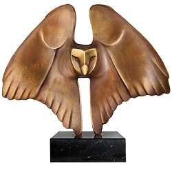 Bronzen beeld "Vliegende Uil" van Evert den Hartog