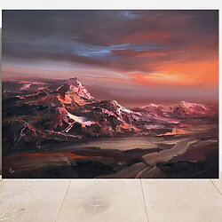 Abstract olieverfschilderij "Agartha - De Schemeringszone" (2022) van Ivan Grozdanovski