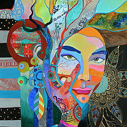 Olieverfschilderij "Dreamer's Territories" (2026) van Silvia Pavlova, Urban Art