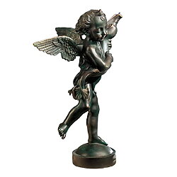 Handgefertigte Bronze-Skulptur "Putto mit Delfin" nach Andrea del Verrocchio