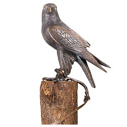 Garden sculpture "Falcon", patinated bronze