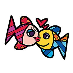 Art Panel / Wall Object "Fishes love" by Romero Britto