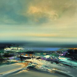 "The Shore” (2026) – Abstrakte Ölmalerei von Beata Belanszky Demko