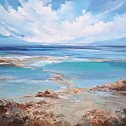 Peinture acrylique « Nuages ​​d'été » (2024) d'Irina Laube