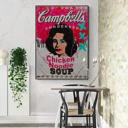 Pop Art Gemälde „Noodle Liz“ (2023) von Franko, Mixed Media auf Leinwand
