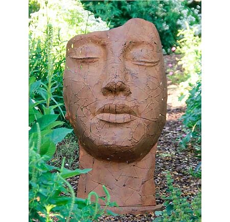 Weatherproof garden sculpture &quot;Bust of Le Rêve&quot; made of metal with rust patina