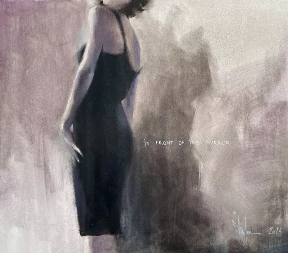 Ölgemälde "Etude No. 377. In front of a mirror." (2024) von Igor Shulman