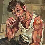 Ölgemälde „Greek male model“ (2025) von Emmanouil Nanouris